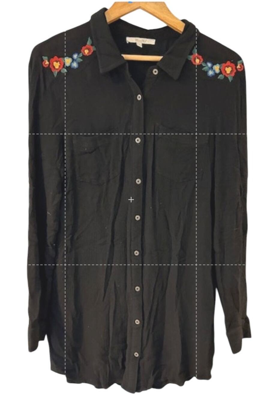 MISS ME Women's Embroidered Dress LARGE Black Birds Western Cowgirl Y2K